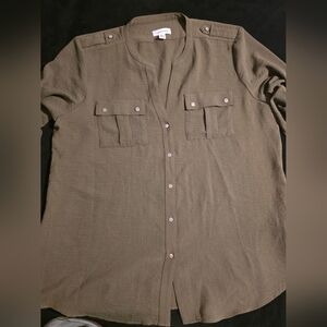 Calvin Klein Olive Green Blouse